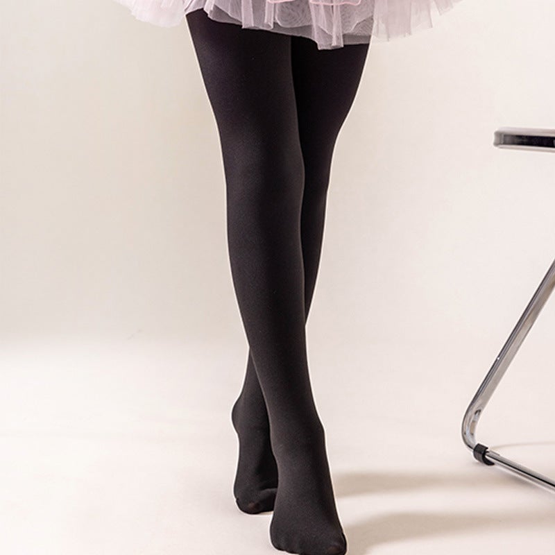 Loquat Children'S Anti-Pilling Dancing Socks Fleece-Lined Thickened White Dancing One-Piece Socks Practice Girls' Ballet Leggings - Image 1